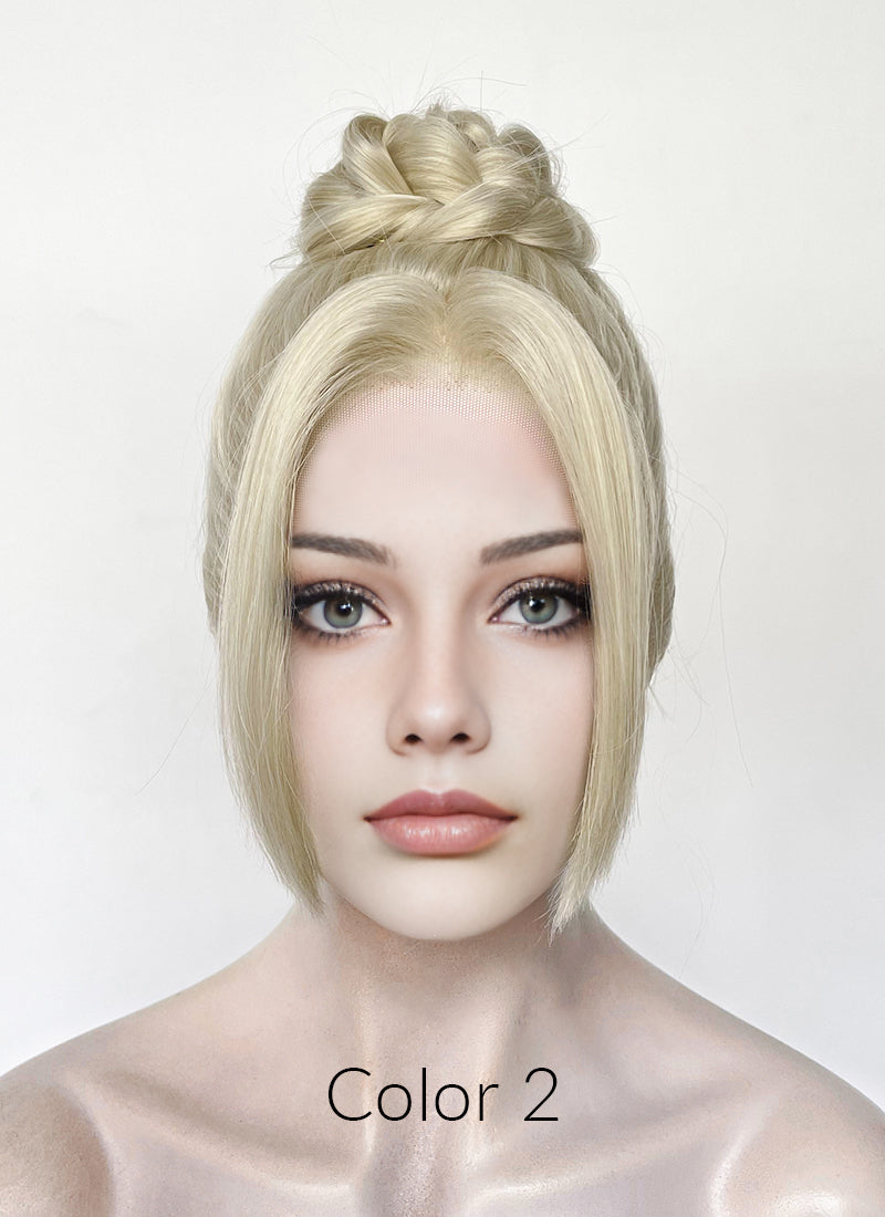 Pastel Ash Blonde Braided Lace Front Synthetic Wig LF2184