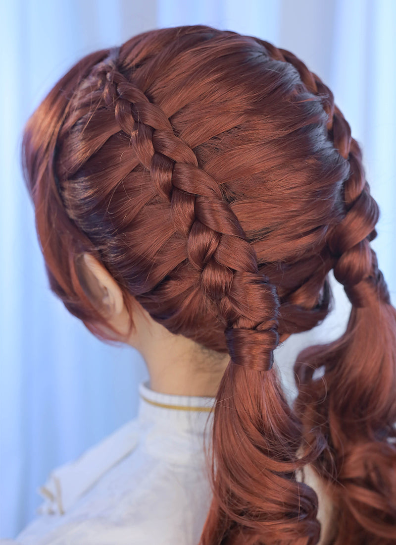 Clair Obscur: Expedition 33 Maelle Auburn Braided Lace Front Synthetic Wig LF2189