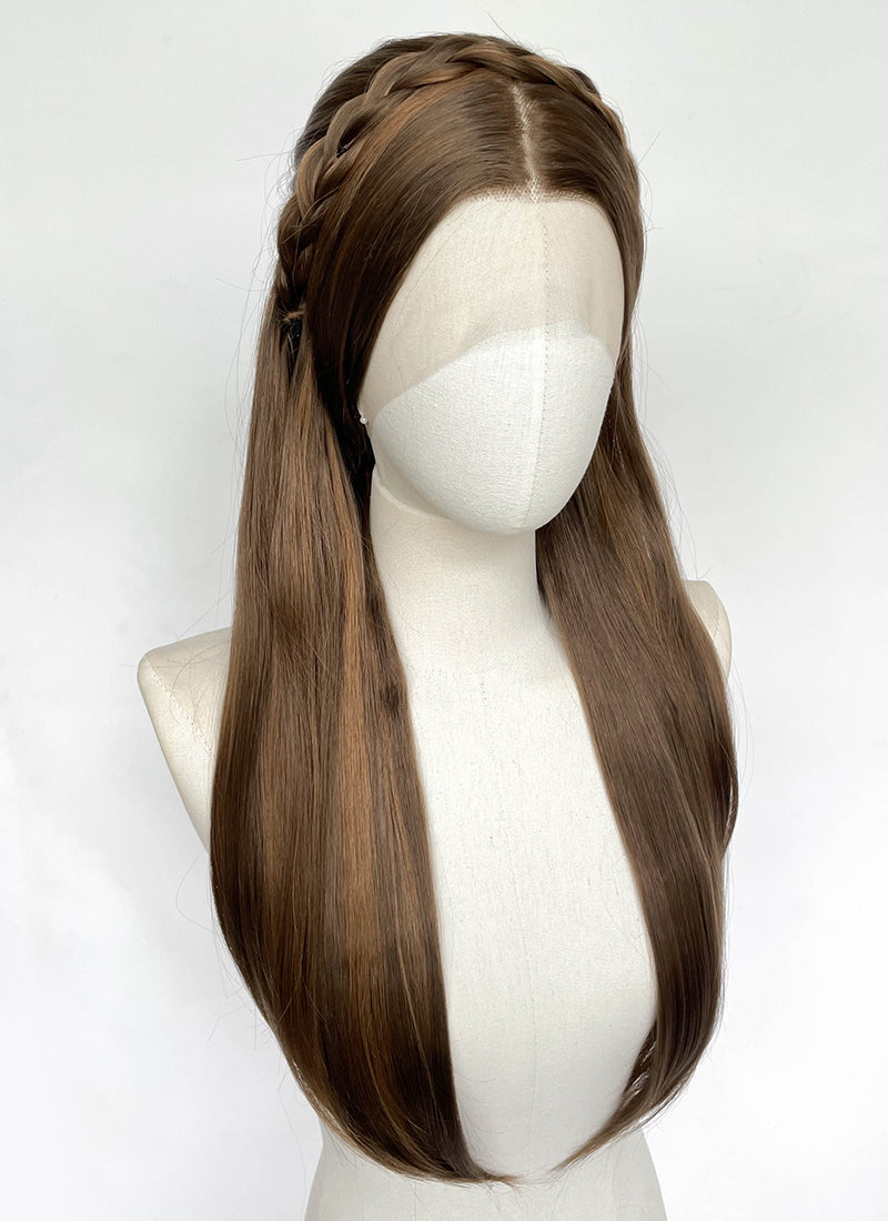 Barbie as the Princess and the Pauper Queen Erika Brunette Braided Lace Front Synthetic Wig LF2196