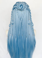 Pastel Blue Braided Lace Front Synthetic Wig LF2206