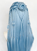 Pastel Blue Braided Lace Front Synthetic Wig LF2206