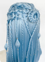 Pastel Blue Braided Lace Front Synthetic Wig LF2206