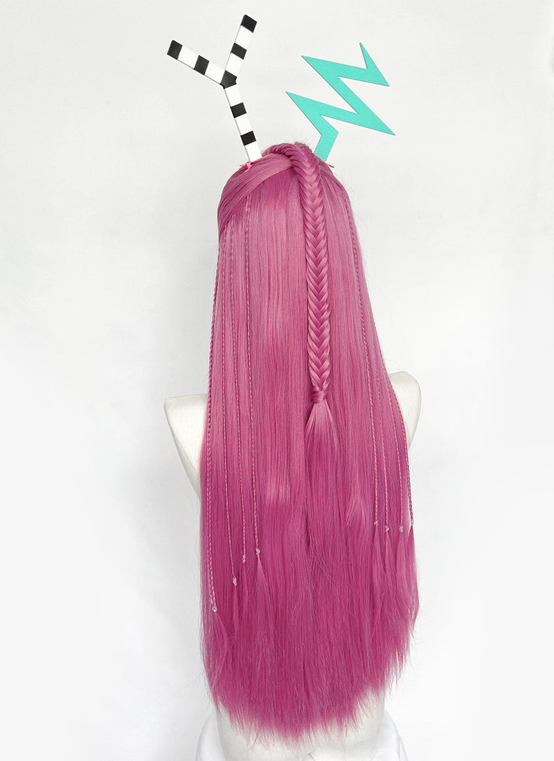 The Amazing Digital Circus Zooble Yaki Hot Pink Braided 13" x 6" Lace Top Synthetic Wig LF2207