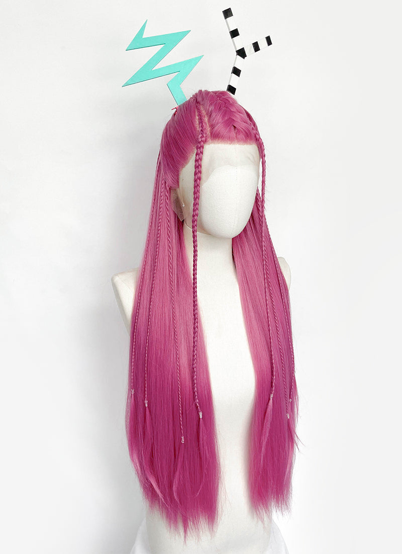 The Amazing Digital Circus Zooble Yaki Hot Pink Braided 13" x 6" Lace Top Synthetic Wig LF2207