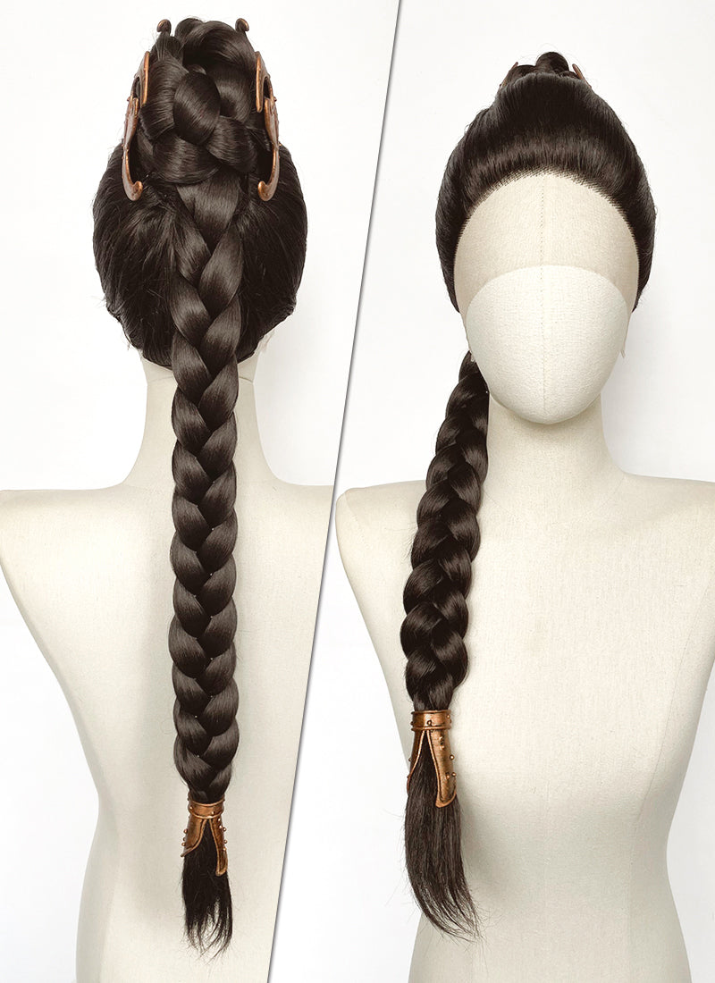 Star Wars Princess Leia Brunette Braided Lace Front Synthetic Wig LF2208