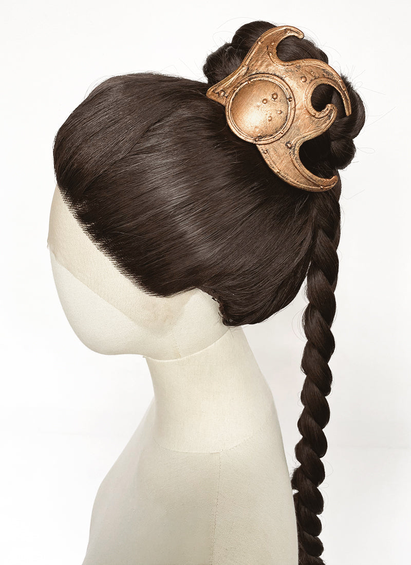 Star Wars Princess Leia Brunette Braided Lace Front Synthetic Wig LF2208