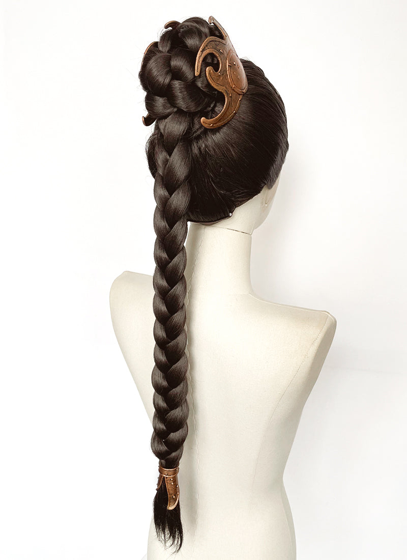 Star Wars Princess Leia Brunette Braided Lace Front Synthetic Wig LF2208