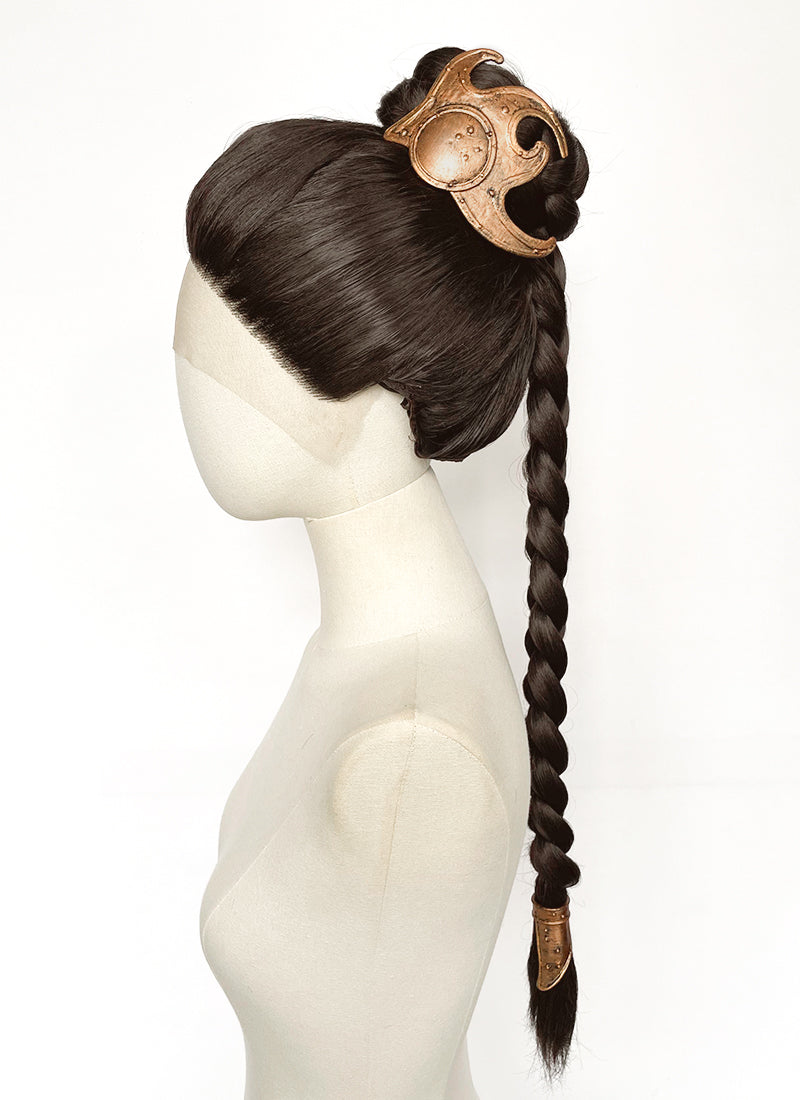 Star Wars Princess Leia Brunette Braided Lace Front Synthetic Wig LF2208