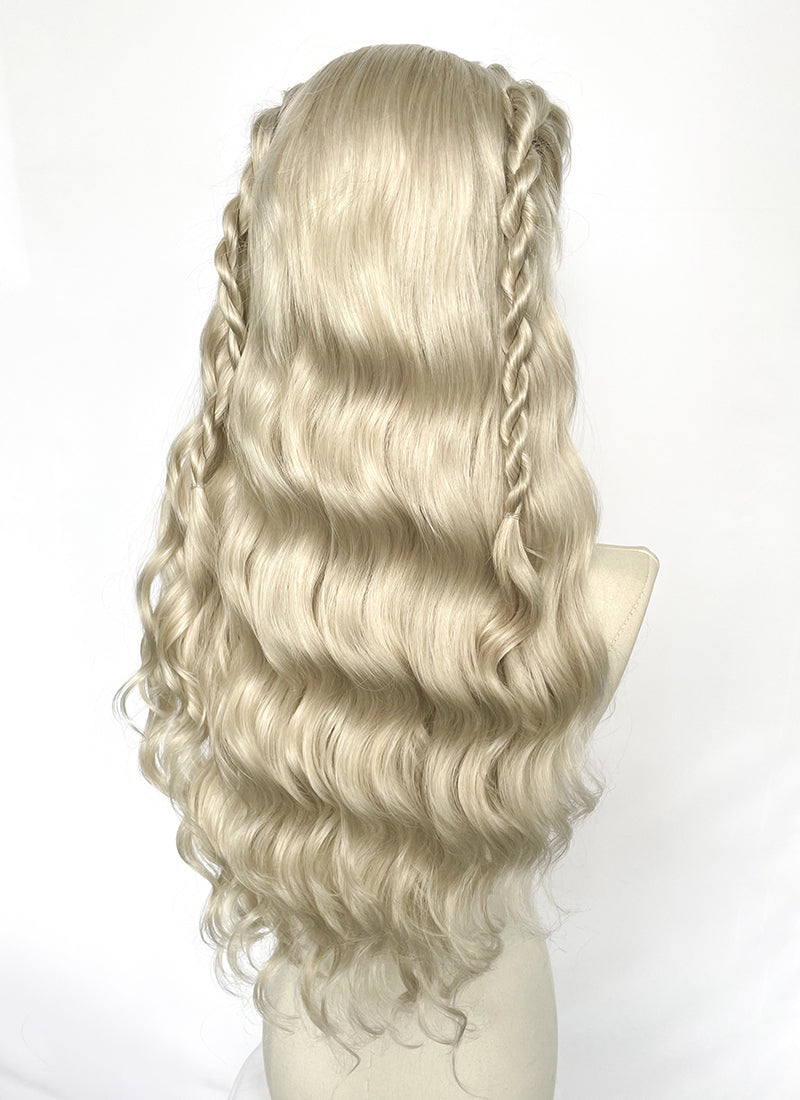 Game of Thrones Daenerys Targaryen Light Ash Blonde Braided Lace Front Synthetic Wig LF2209