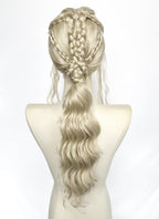 Game of Thrones Daenerys Targaryen Light Ash Blonde Braided Lace Front Synthetic Wig LF2210