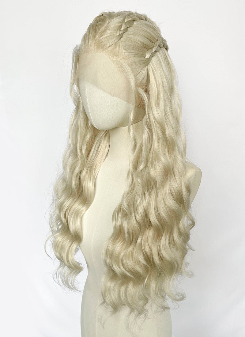 Game of Thrones Daenerys Targaryen Light Ash Blonde Braided Lace Front Synthetic Wig LF2211