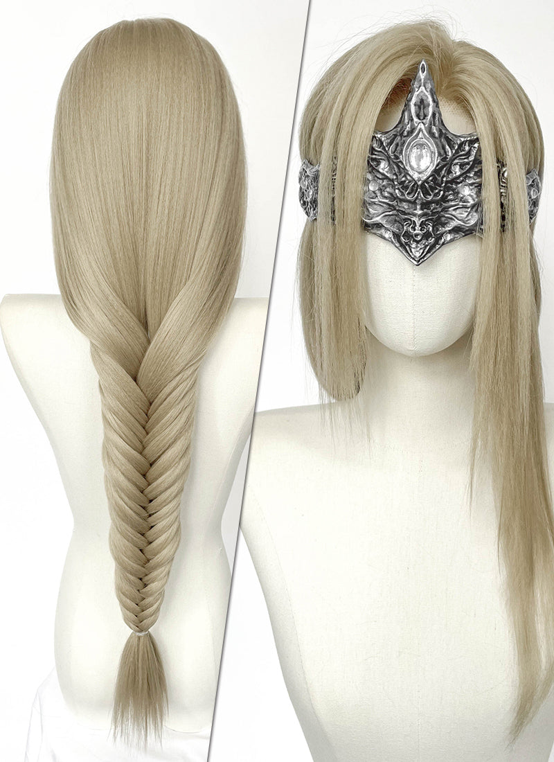 Dark Souls III Fire Keeper Ash Blonde Braided Lace Front Synthetic Wig LF2219