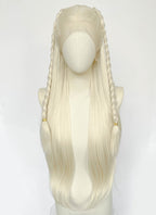 House of the Dragon Rhaenyra Targaryen‌ Platinum Blonde Braided Lace Front Synthetic Wig LF2221