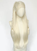 House of the Dragon Rhaenyra Targaryen‌ Platinum Blonde Braided Lace Front Synthetic Wig LF2221