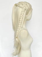 House of the Dragon Rhaenyra Targaryen‌ Platinum Blonde Braided Lace Front Synthetic Wig LF2221