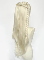 House of the Dragon Rhaenyra Targaryen‌ Platinum Blonde Braided Lace Front Synthetic Wig LF2221