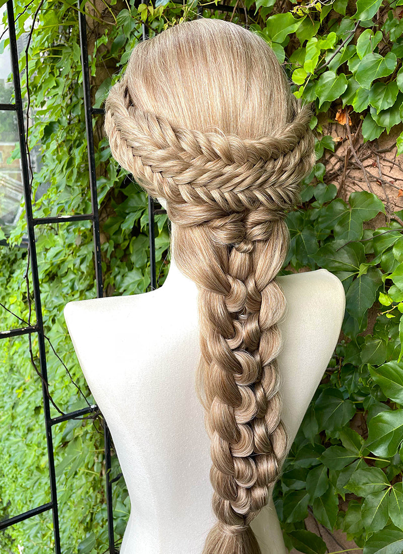 Mixed Blonde Braided Yaki Lace Front Synthetic Wig LF2222