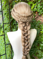 Mixed Blonde Braided Yaki Lace Front Synthetic Wig LF2222