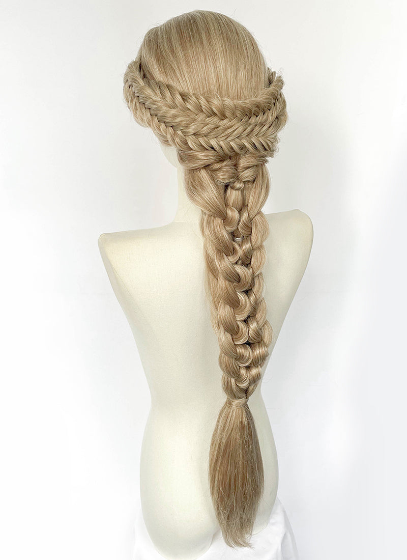 Mixed Blonde Braided Yaki Lace Front Synthetic Wig LF2222