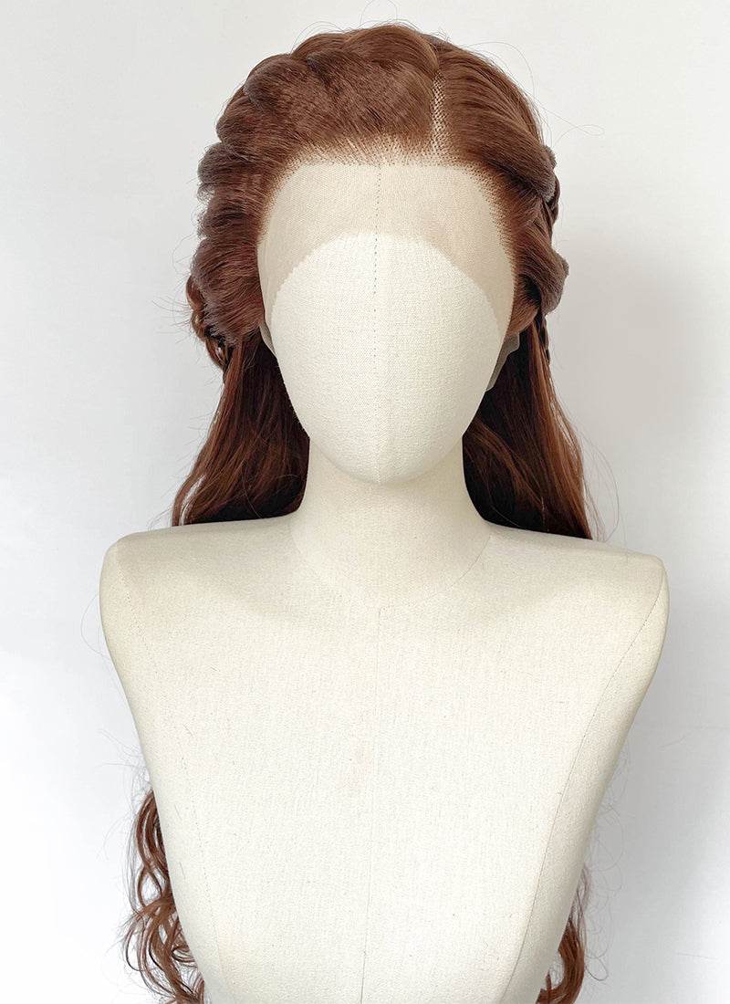 Reddish Brown Braided Lace Front Synthetic Wig LF2224