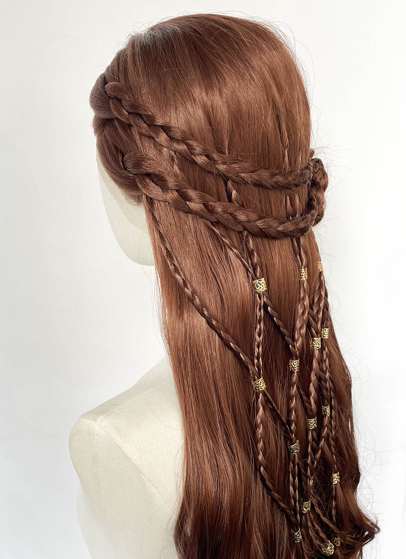 Reddish Brown Braided Lace Front Synthetic Wig LF2224
