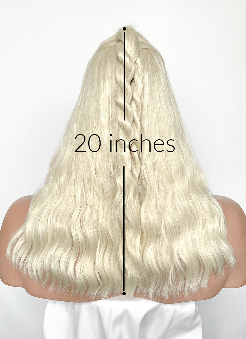 House Of Dragon Daemon Targaryen Platinum Blonde Braided Lace Front Synthetic Men's Wig LF2225