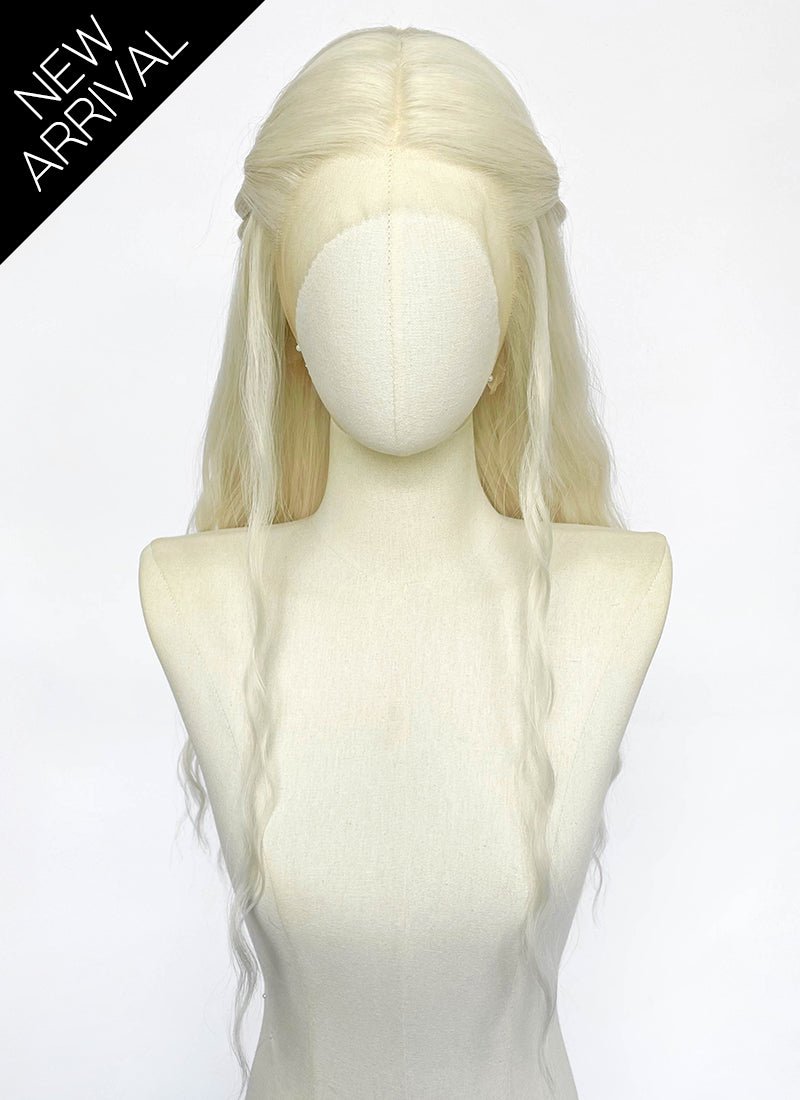 House of the Dragon Helaena Targaryen Platinum Blonde Braided Lace Front Synthetic Wig LF2228