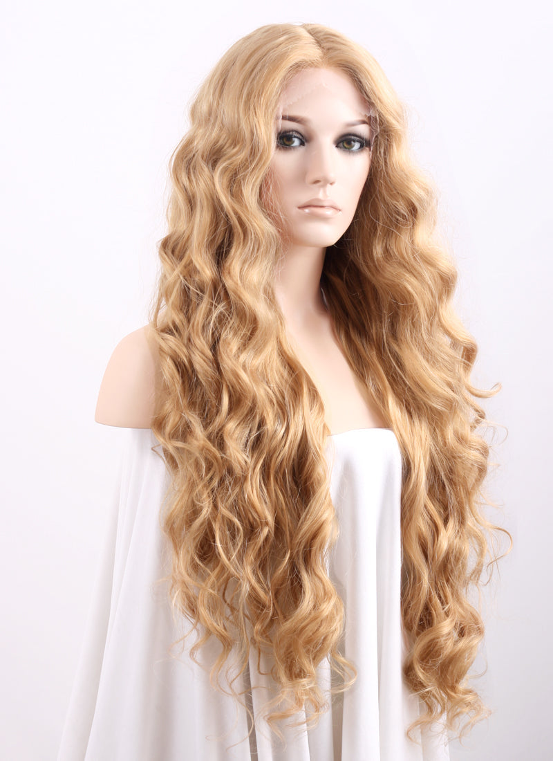Long curly wig blonde outlet