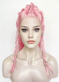 Pastel Pink Braided Lace Front Synthetic Wig LF2511