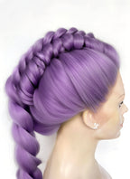 KPop Demon Hunters Rumi Pastel Purple Braided Lace Front Synthetic Wig LF2515