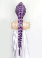 KPop Demon Hunters Rumi Pastel Purple Braided Lace Front Synthetic Wig LF2515