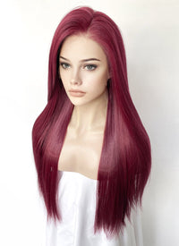 Burgundy Red Straight Lace Front Kanekalon Synthetic Hair Wig LF3335