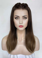 From the World of John Wick: Ballerina Eve Macarro Two Tone Brunette Straight Lace Front Synthetic Wig LF3366