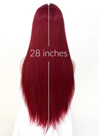Wine Red Straight Lace Front Synthetic Wig LF5058