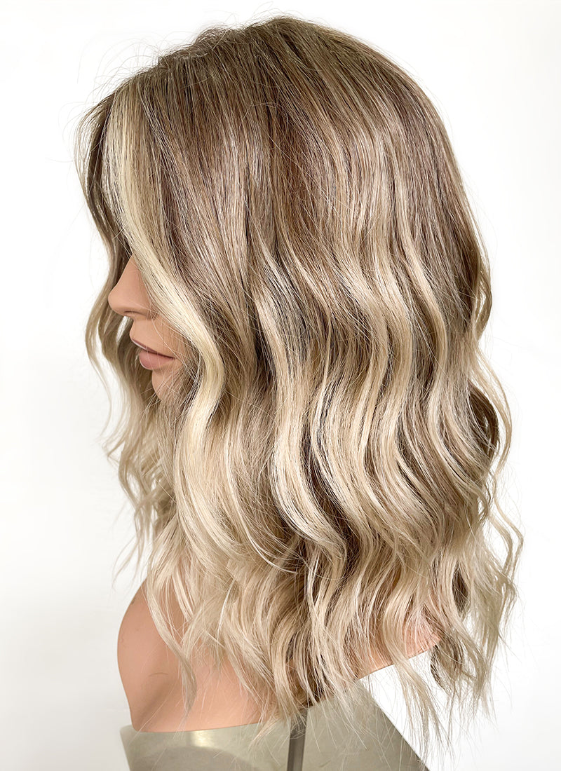Balayage Blonde Highlights Money Piece Lace Front Wig