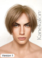 Resident Evil 4 Leon S. Kennedy Brunette Blonde Straight Lace Front Kanekalon Synthetic Men's Wig LF6009