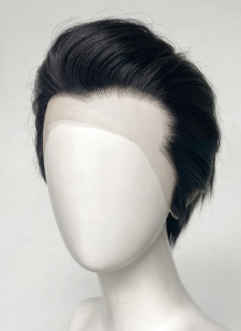 Like a Dragon Kazuma Kiryu Black Straight Slicked Back Lace Front Synthetic Men's Wig LF6010B