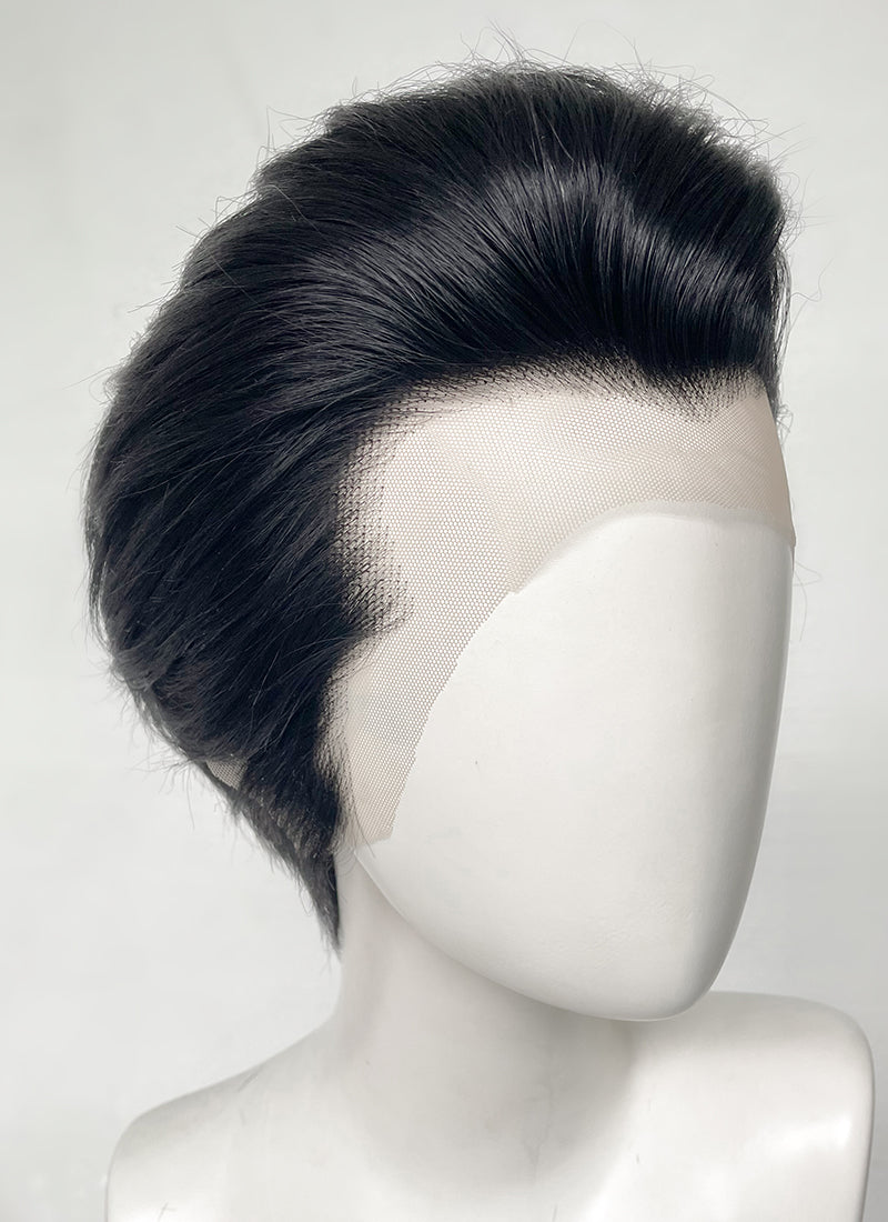 Like a Dragon Kazuma Kiryu Black Straight Slicked Back Lace Front Synthetic Men's Wig LF6010B