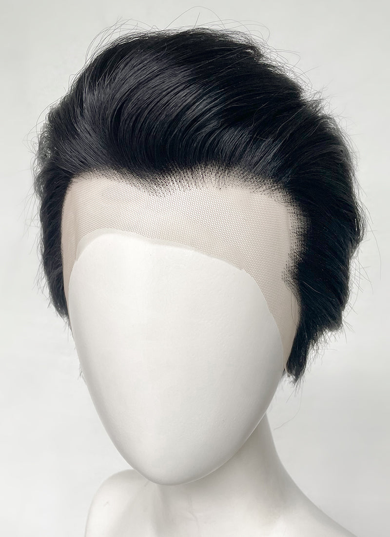 Like a Dragon Kazuma Kiryu Black Straight Slicked Back Lace Front Synthetic Men's Wig LF6010B