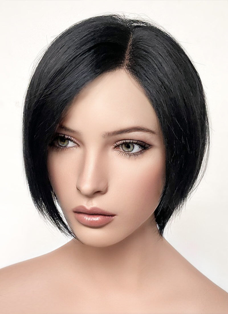 Resident Evil Ada Wong Jet Black Straight Bob Lace Front Synthetic Wig LF6038