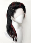 Baldur's Gate 3 Karlach Black Mixed Red Straight Lace Front Synthetic Wig LF6058