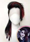Baldur's Gate 3 Karlach Black Mixed Red Straight Lace Front Synthetic Wig LF6058