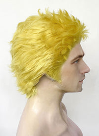 One Piece Donquixote Doflamingo Yellow Wavy Lace Front Synthetic Men's Wig LF6127