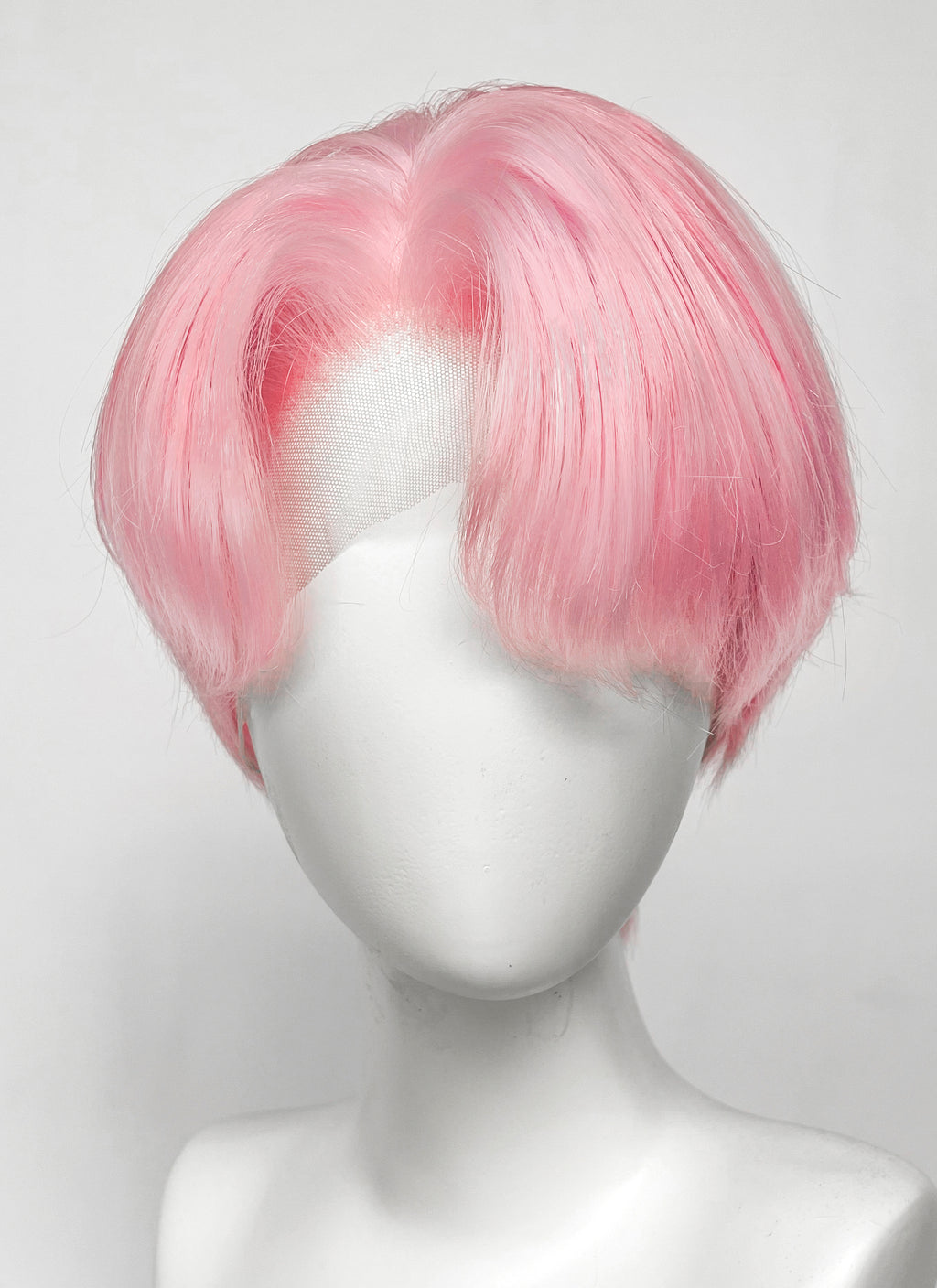 Kpop Pastel Pink Straight Lace Front Synthetic Men's Wig LF6131