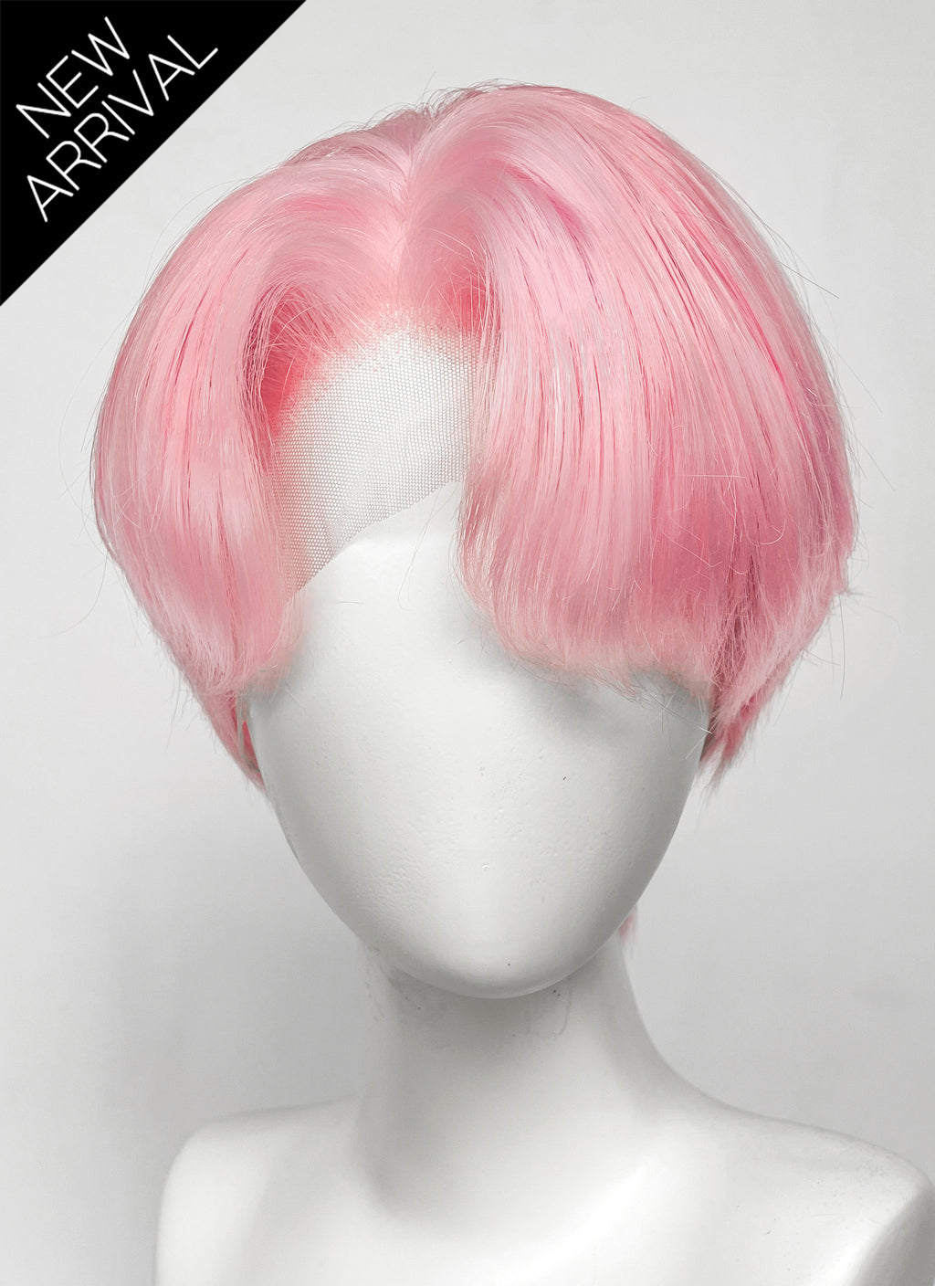 Kpop Pastel Pink Straight Lace Front Synthetic Men's Wig LF6131