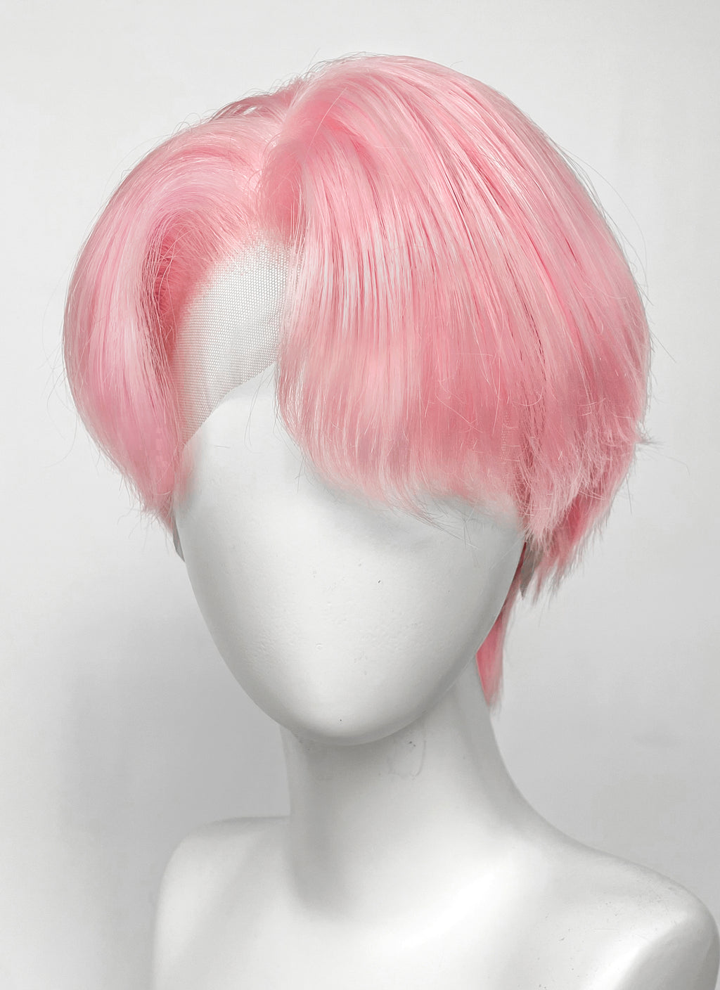 Kpop Pastel Pink Straight Lace Front Synthetic Men's Wig LF6131