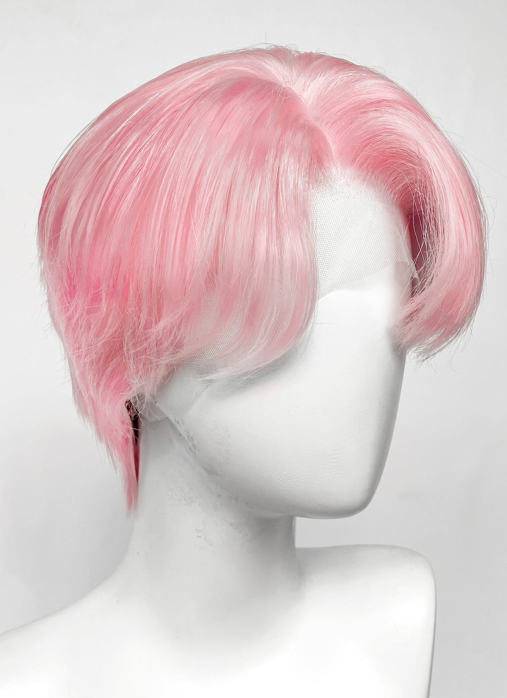 Kpop Pastel Pink Straight Lace Front Synthetic Men's Wig LF6131