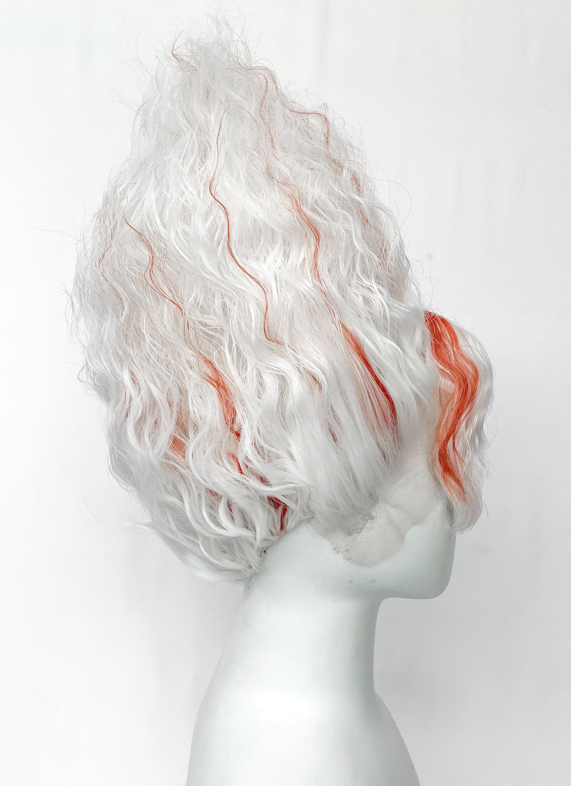 DAN DA DAN Okarun Ken Takakura White Mixed Red Wavy Lace Front Synthetic Men's Wig LF6138