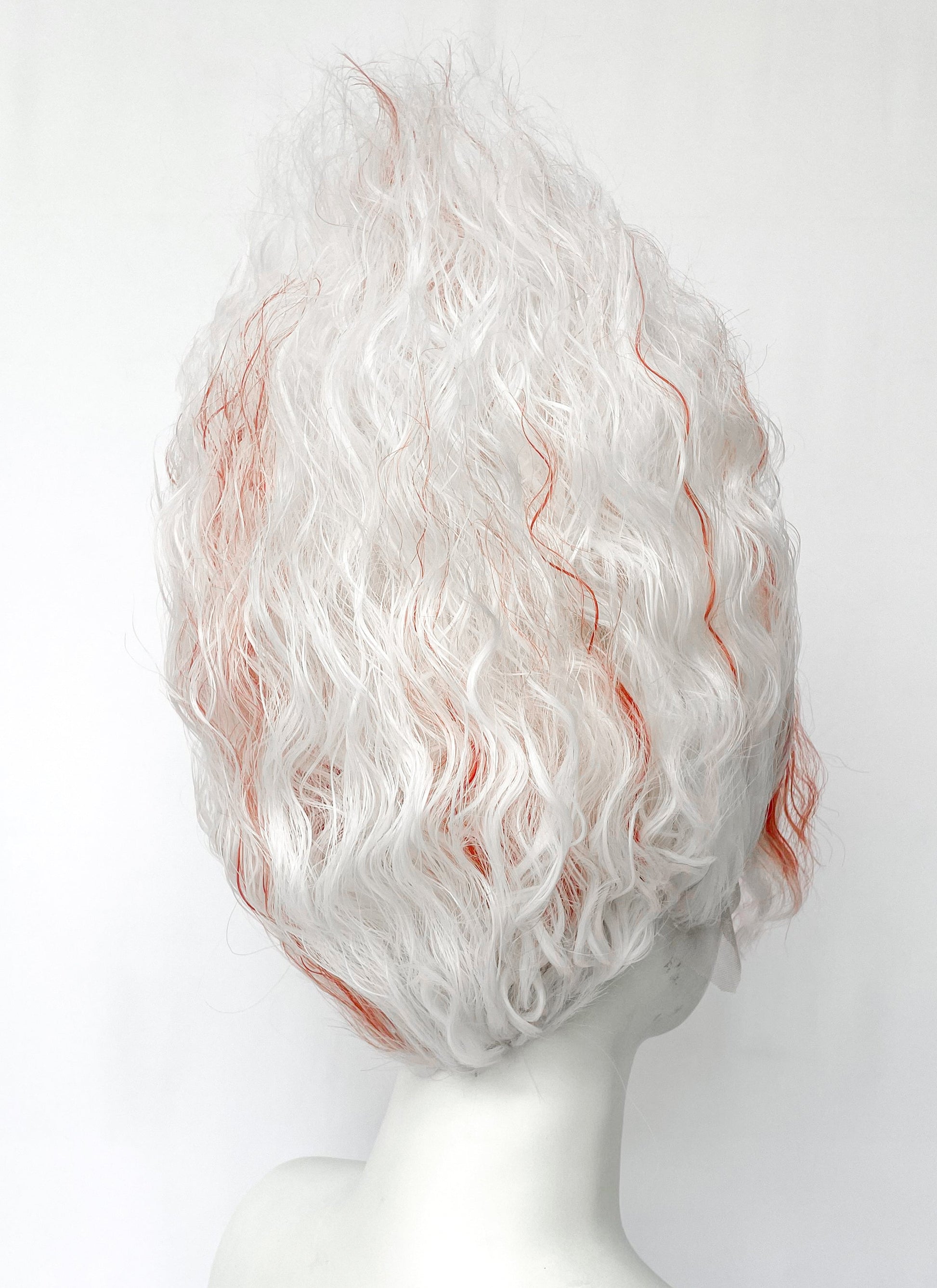 DAN DA DAN Okarun Ken Takakura White Mixed Red Wavy Lace Front Synthetic Men's Wig LF6138