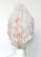 DAN DA DAN Okarun Ken Takakura White Mixed Red Wavy Lace Front Synthetic Men's Wig LF6138